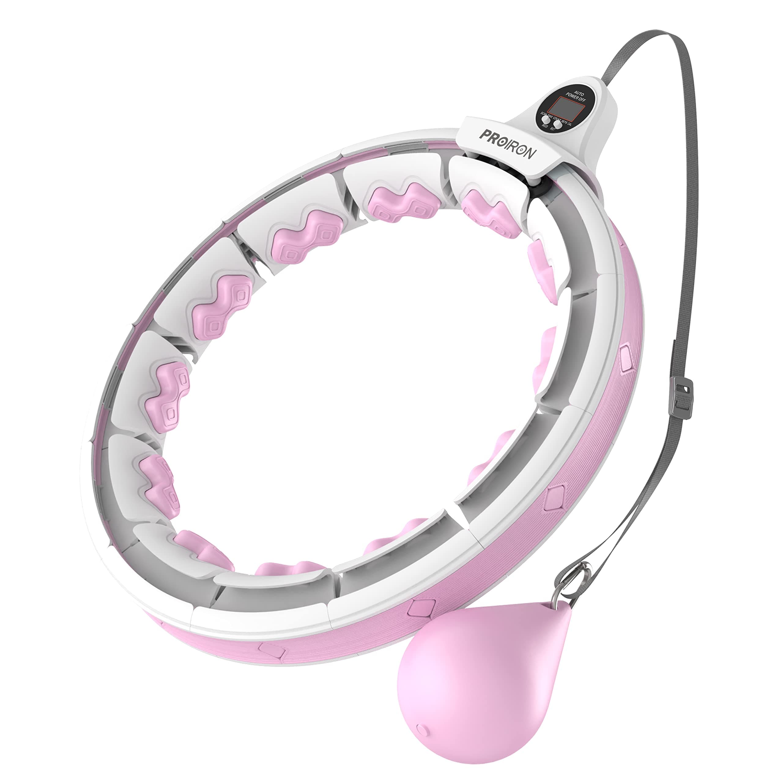 PROIRON Smart/Hula Hoop Reifen - Einstellbarer Fitness Reifen mit Massageköpfen und Gewicht - 73-98cm Schaumstoff - Kinder und Erwachsene - Smart-Rosa