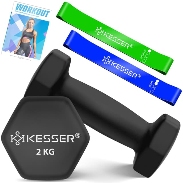 🏋️‍♂️ KESSER® Hanteln Hantelset 2er Set 2kg - 5kg: Farbiges Neopren, Hexagon, Krafttraining, Workout 🏋️‍♀️