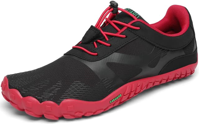 SAGUARO Unisex Barfußschuhe 🏃‍♂️ Leicht & Atmungsaktiv 🌿 Traillaufschuhe 🔴