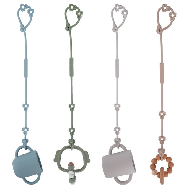🎉 REOEWE Cup Catcher - Sicherheitsgurte für Spielzeug - Trinkbecher Halteriemen für Kinderwagen Hochstuhl Autositz Fechten - 4er-Pack