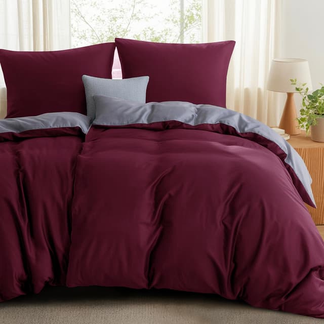 🌟 RUIKASI Bettwäsche 135x200 Baumwolle 4teilig - Bettwäsche-Sets 135x200cm Rot