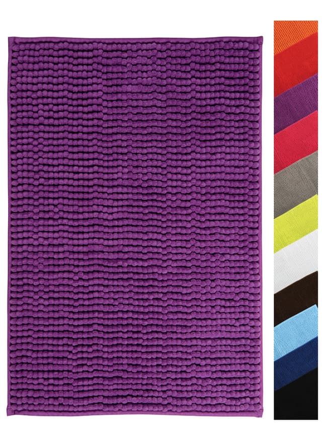 Chenille Hochflor Badematte 40x60 cm - Violett/Lila 🛁💜