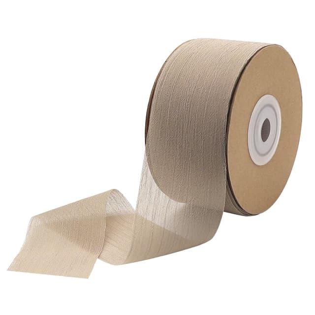 🎁 YDHfdc Geschenkband Braun 3,8cm x 23m 🎀 Schleifenband Hochzeit Chiffon Band Dekoband - Khakifarben