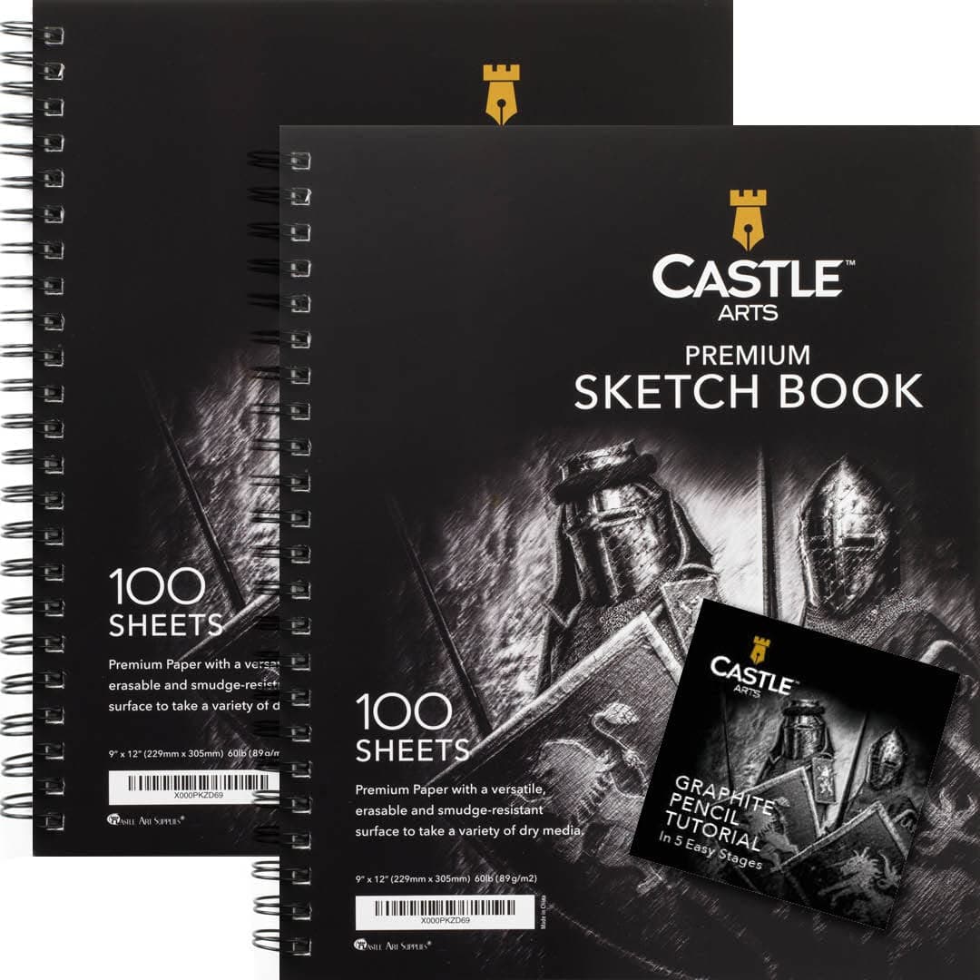 🏰🎨 Castle Art Supplies Premium-Skizzenbücher 9in x 12in Doppelpack