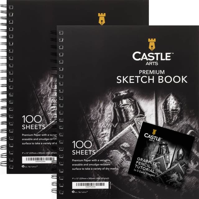 🏰🎨 Castle Art Supplies Premium-Skizzenbücher 9in x 12in Doppelpack