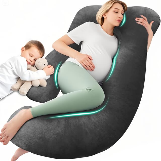 🤰🌙 Chilling Home Schwangerschaftskissen J Form - Großes Lagerungskissen für tiefen Schlaf