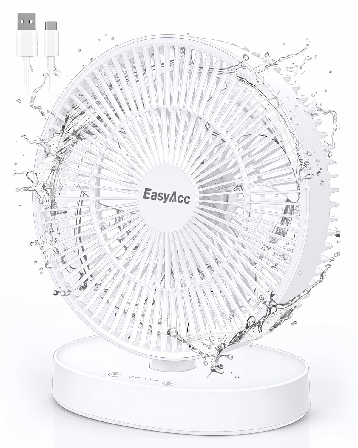 EasyAcc 9 Zoll USB Tischventilator mit Luftzirkulation und Timer ⏳