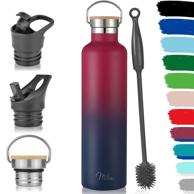 Milu Edelstahl Trinkflasche 1000ml Berry Blau 🌟 - Top Isolierung & Spitzenqualität!