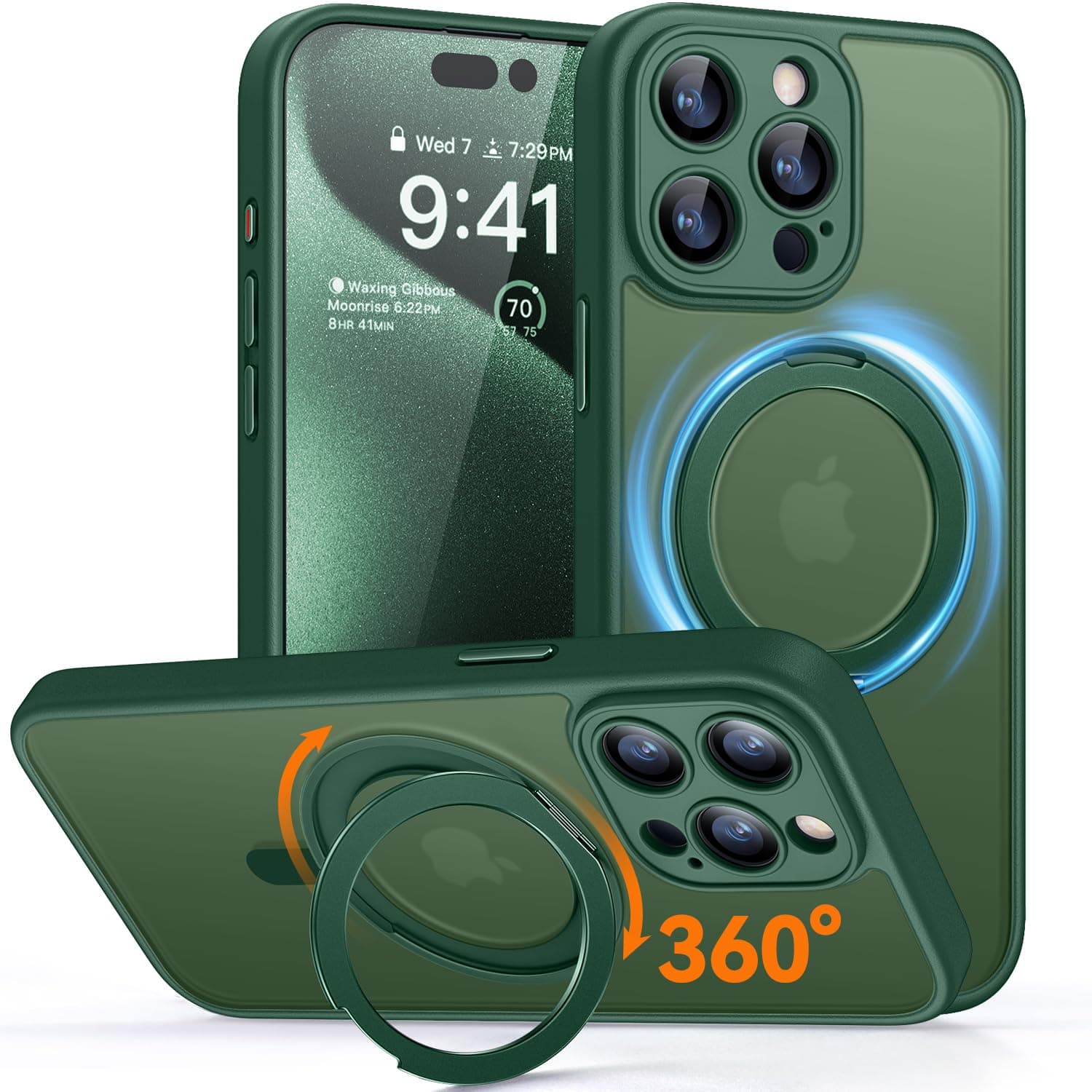 📱 CANSHN 360° Ständer für iPhone 15 Pro Hülle 🌈