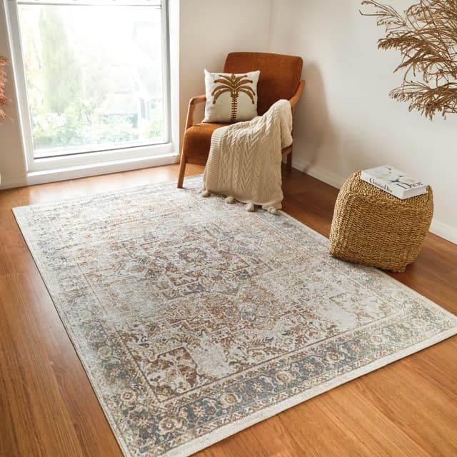 Livabliss Bridgetown Teppich waschbar in der Waschmaschine 🌟 Vintage Teppich für Wohnzimmer 120x170 cm