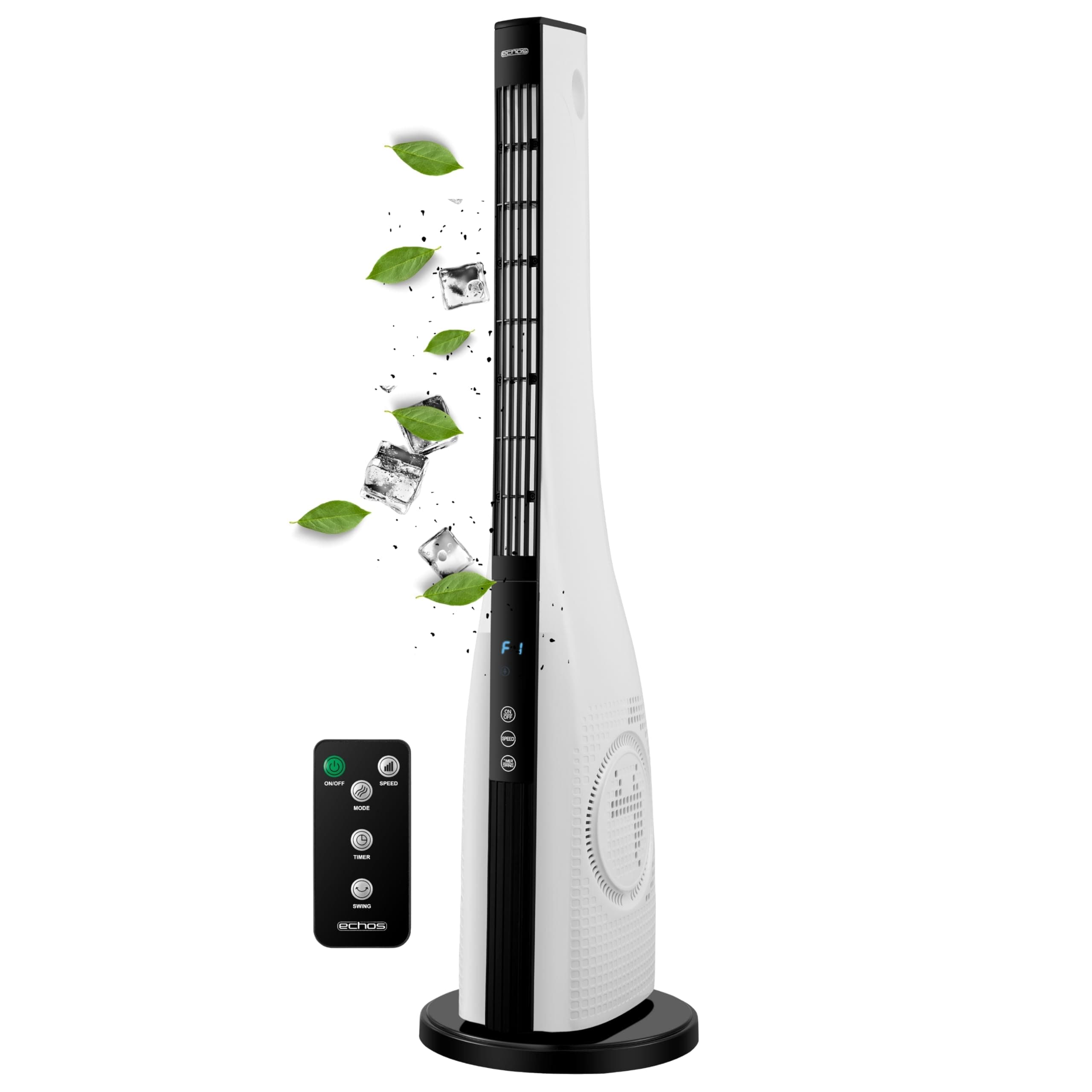🌀 Echos® Turmventilator mit LED-Display und Fernbedienung 🌬️ Energiesparend & leise 🏡