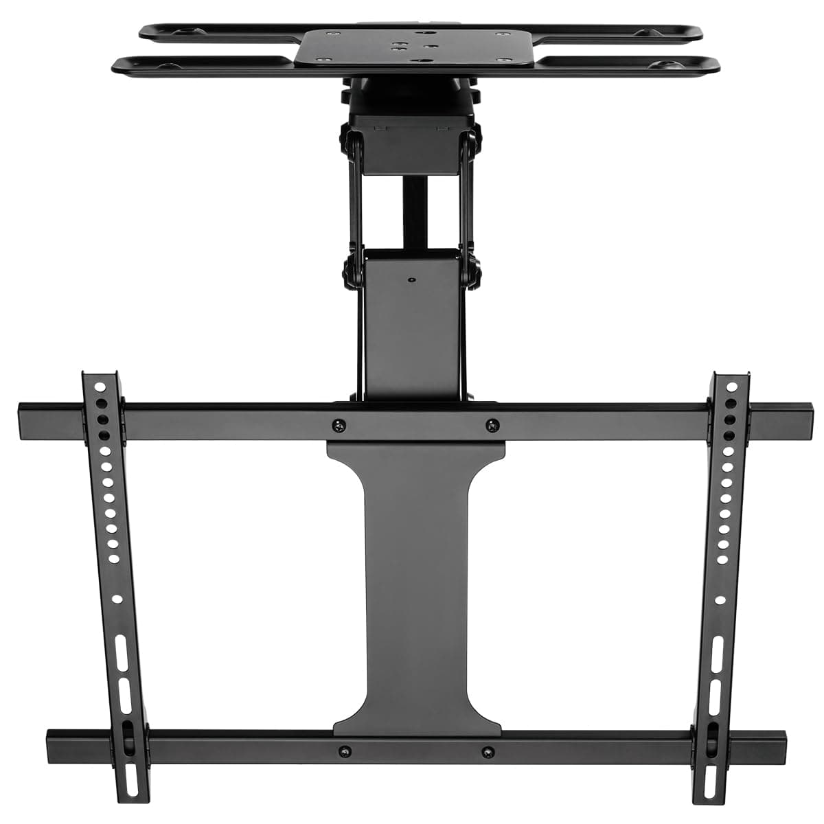 📺🏠 Motorisierter TV Deckenhalter - HL49ML, Smart Home, Alexa und Google Home Kompatibel, Sprachsteuerung, TV Deckenhalterung elektrisch, Klappbar, Schwenkbar, Fernbedienung oder App Steuerung schwarz