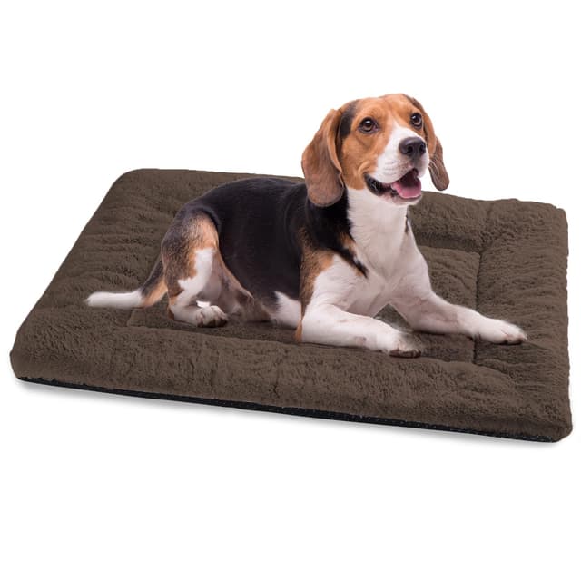 🐶🛏️ Baodan Waschbar Hundebett Mittelgroße Hunde - 90x60 cm Hundekissen flauschig Hundedecke rutschfest Hundebetten für mittelgroße Hunde, braun L 90 x B 60 x H 5 cm Braun