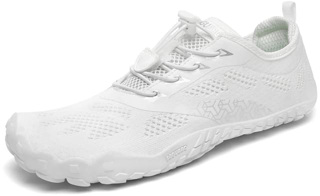 👟 SAGUARO Unisex Barfußschuhe | Leicht & Atmungsaktiv | Traillaufschuhe | Weich & rutschfest | Fitnessschuhe für Outdoor & Indoor 41 EU Gänseblümchen Weiß