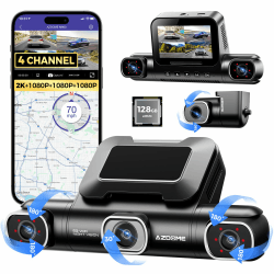 AZDOME 4 Kanal 4K Dashcam Auto 360 Grad mit 128GB eMMC, 2.5K+3 * 1080P Dashcam 🔥