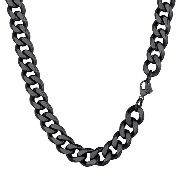 PROSTEEL Herren Halskette Klassische Panzerkette 3/6/9/12mm breit kubanische Gliederkette Herren Hip-Hop Kette ✨