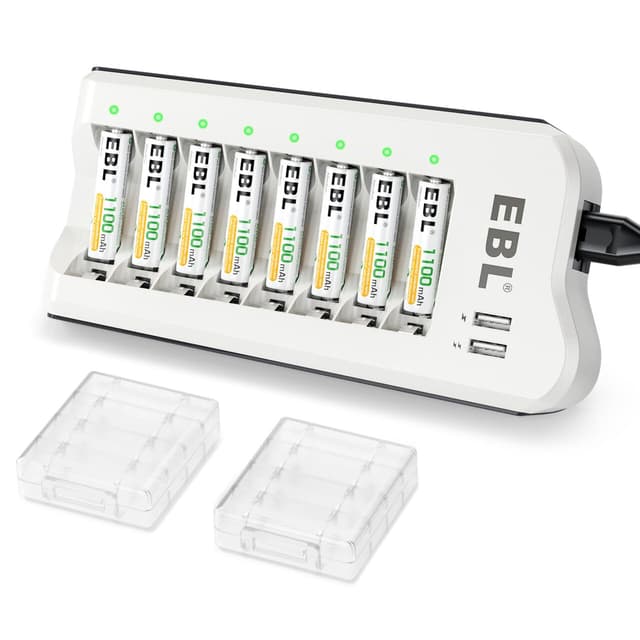 EBL Akku Ladegerät mit AAA Akku 1100mah 8 Stück 🌟