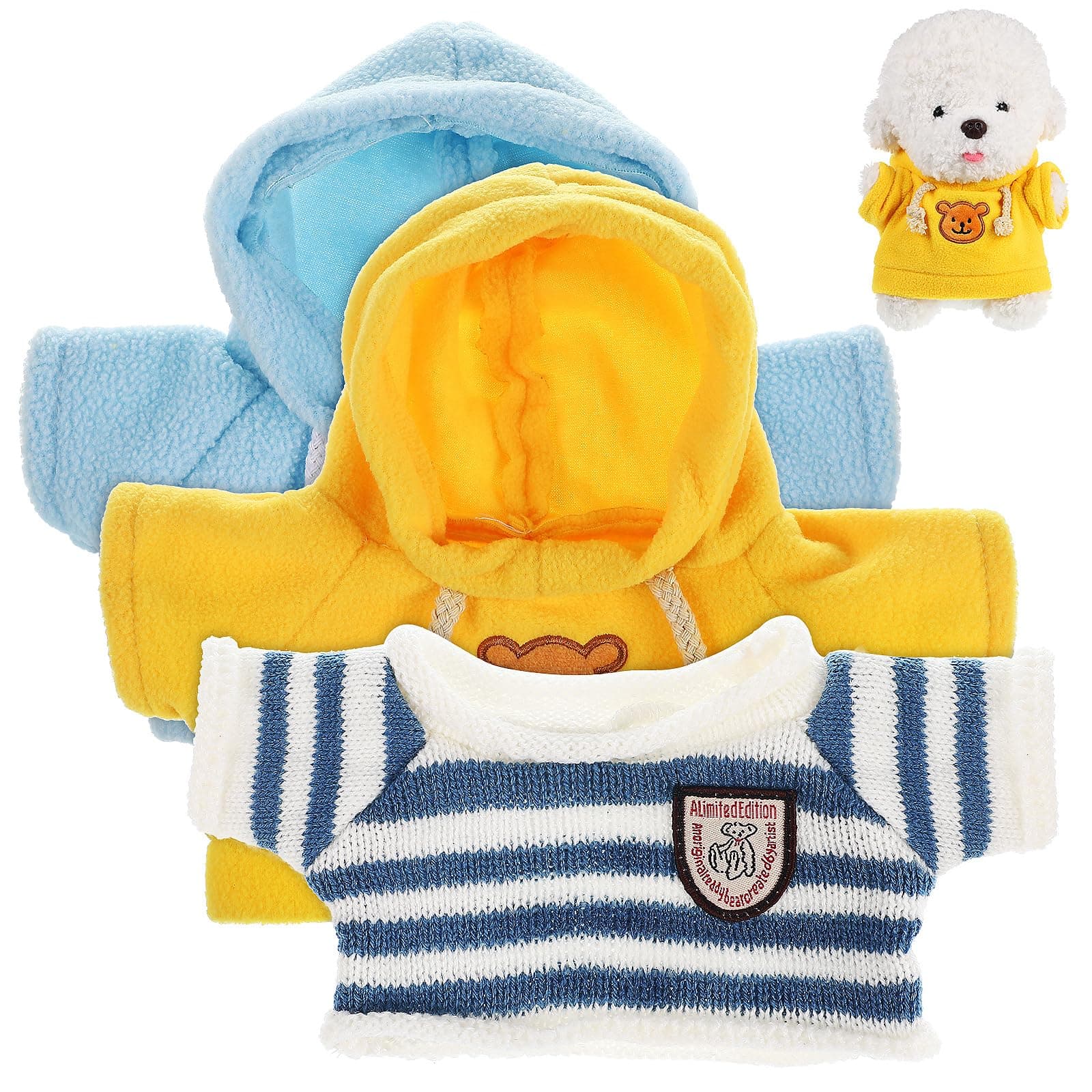 🐻 HEMOTON 3 Stück Bär Pullover Spielzeugbären Outfit 🎉 Kleine Pullover Für Spielzeug Puppenkostüm Plüschtier Kleidung Pullover Für Puppen Plüschtier Outfits Puppen 25.00X22.50X1.00CM