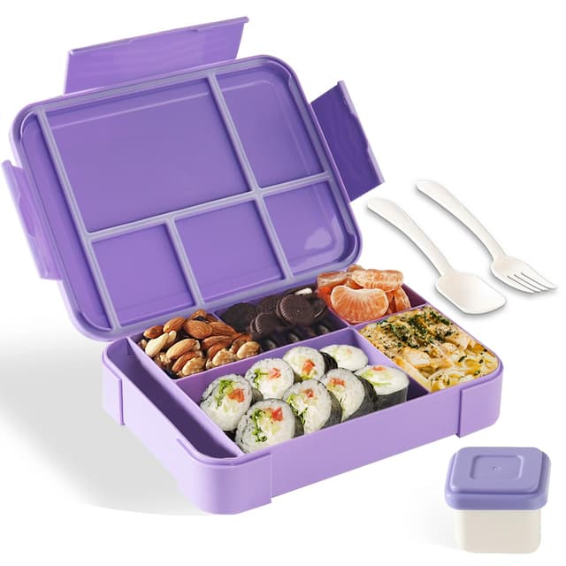🌈 Swkien Brotdose mit Fächern - 1300ml Bento Box Kinder Lunchbox 🥪🎒