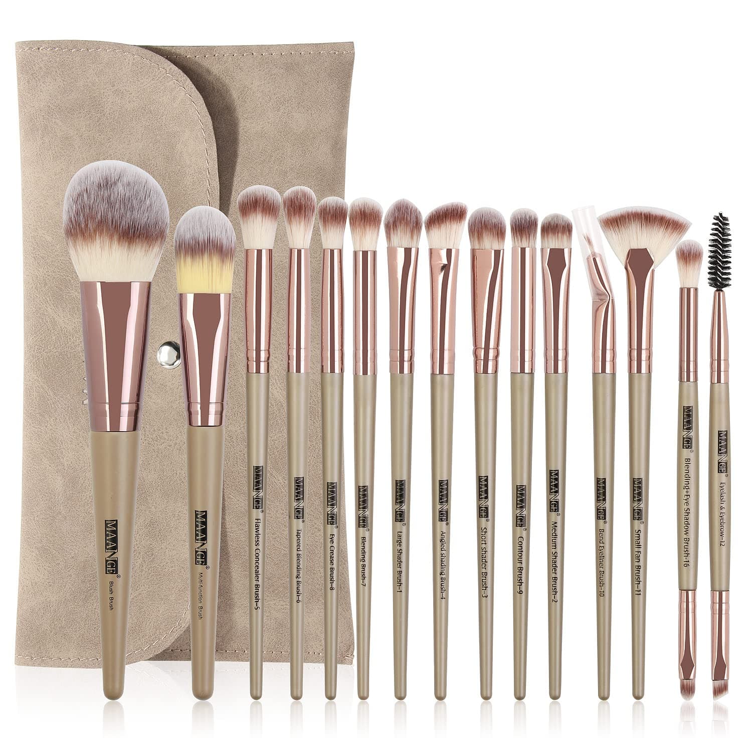 🌟 Pinselset Makeup MAANGE 15Pcs Make Up Pinsel Set mit Makeup Tasche