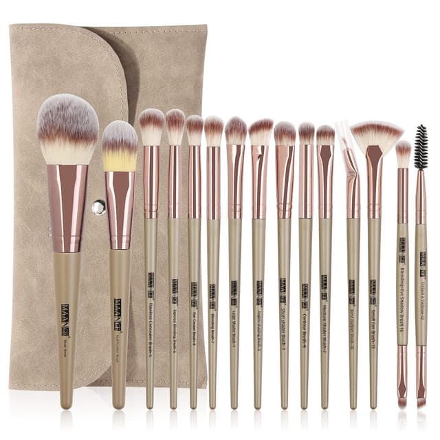 🌟 Pinselset Makeup MAANGE 15Pcs Make Up Pinsel Set mit Makeup Tasche