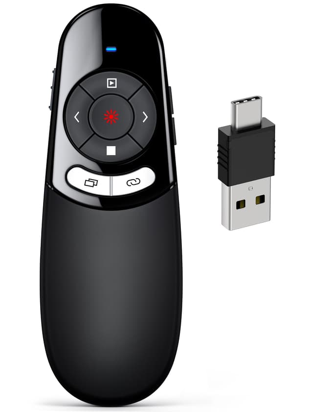 🚀 USB C Presenter - Kabellose 2.4 GHz Powerpoint Fernbedienung