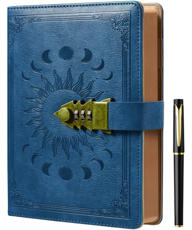 ZXHQ Tagebuch mit Schloss - A5 Notizbuch mit Stift Set