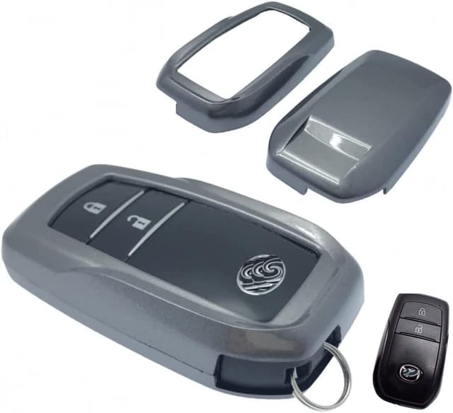 🔑 Nordecco Glänzendes Schlüsselgehäuse für Mazda 2 Hybrid 2024 Keyless Remote Smart (Grau) 🔑