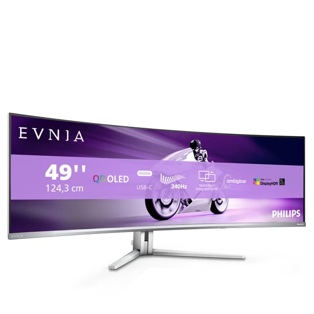 🎮🖥️ PHILIPS Evnia 49M2C8900AM - 49 Zoll DQHD OLED Curved Gaming Monitor, 240 Hertz, 0,03ms GtG, HDR400, Ambiglow 🎉