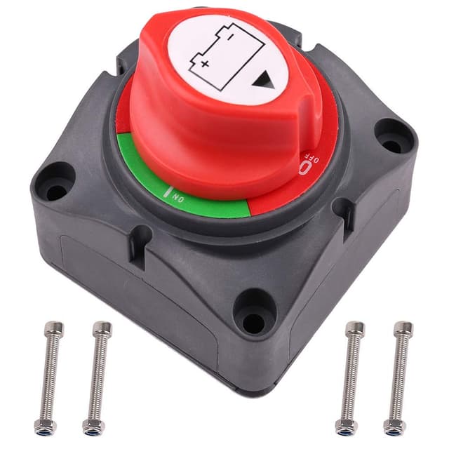🔋🚗 LotFancy Batterie Trennschalter Hauptschalter Batterieschalter 12V 24V 48V für Auto Marine Boot Wohnmobil Wohnwagen, Wasserdicht