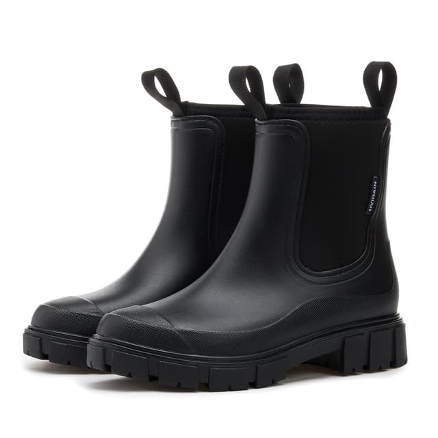 🌧️ Gummistiefel Damen Gefüttert Wasserdicht Gummistiefeletten Halbhohe Chelsea Boots Rutschsicher Abriebfest Atmungsaktiv Regenschuhe Komfort Gartenschuhe Schlupfstiefel