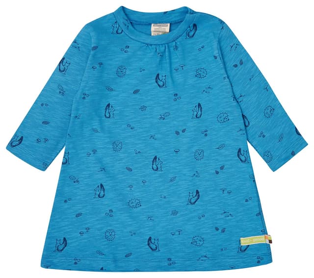 🌟 Mega Deal! loud + proud Mädchen Slub Jersey mit Druck 🌈 GOTS Zertifiziert Kinderkleid 74-80 Azur