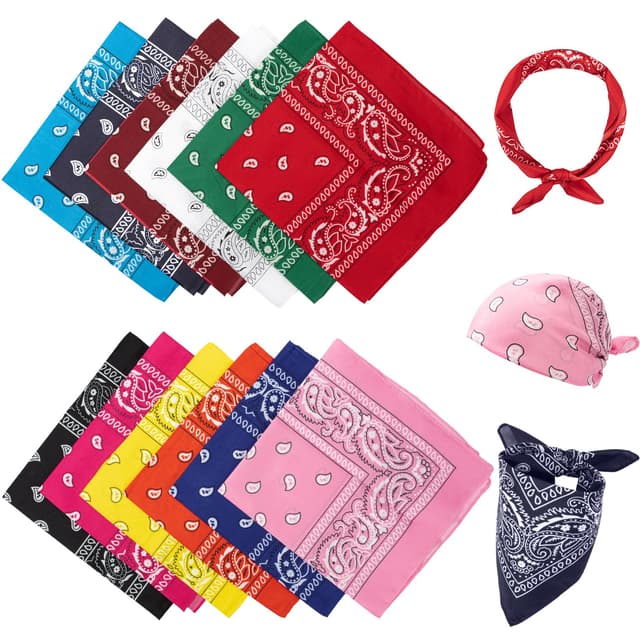 Vinuwu 12 Stück Bandana Herren Damen 🌟 Sommer Accessoires 🌈