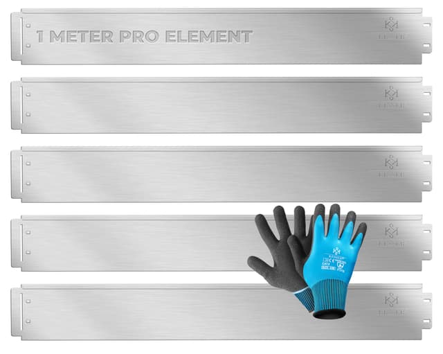 🌿🧤 KESSER® Rasenkante Beeteinfassung Beetumrandung + Handschuhe 5m 100x18cm