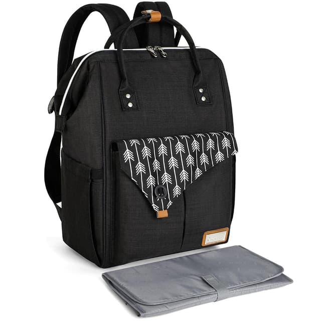 🌟 Super Angebot! Lekebaby Baby Wickelrucksack in Schwarz 🎒