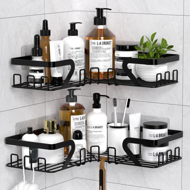 🚿 Kegii Duschablage Ecke - Duschregal ohne Bohren, Schwarz 🧼