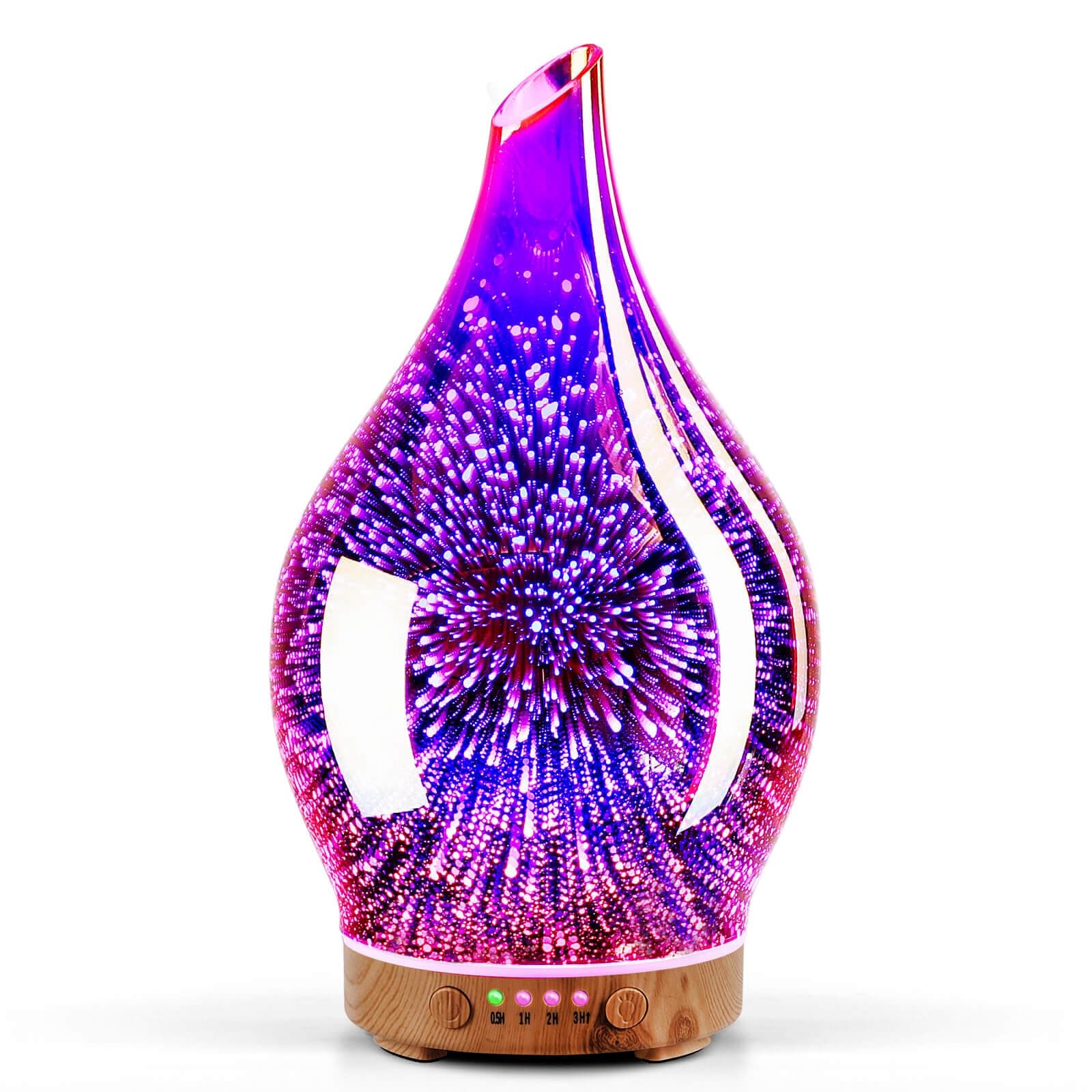Porseme Aroma Diffuser Luftbefeuchter 150ml Handgeblasen 3D Ultraschall Leise 7 LED Raumbefeuchter BPA Frei (Rose Gold)