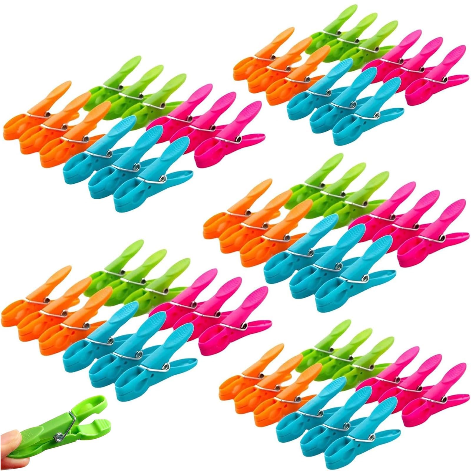 🌈 60 Stück Wäscheklammer Kunststoff - Rutschfeste Clips für Kleidung und mehr! 🌞
