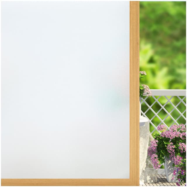🪟🛡️ Fensterfolie Blickdicht Sichtschutzfolie Milchglasfolie Selbstklebend,UV-Schutz Statisch haftende Folie für Zuhause Büro (Weiß Matt,75×200cm)
