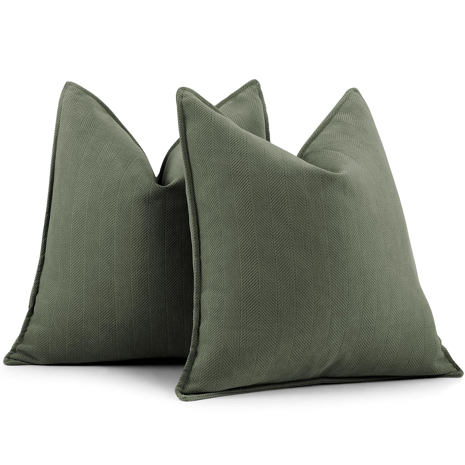 🛋️  ZWJD Armeegrün Kissenbezug 50x50 2er Set Chenille Kissenbezüge 🎉