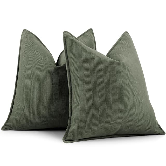 🛋️  ZWJD Armeegrün Kissenbezug 50x50 2er Set Chenille Kissenbezüge 🎉