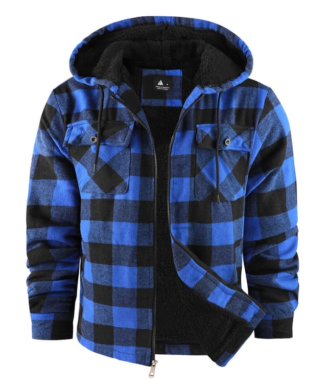 JACKETOWN Hemdjacke Kariertes Herren hoodie 🧥🔵