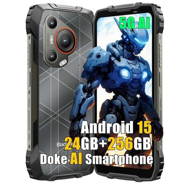 Blackview BL7000 5G Outdoor Handy AI Smartphone Android 15, 24GB+256GB/SD-2TB, 📷50MP+32MP, 7500mAh, IP68, Schwarz