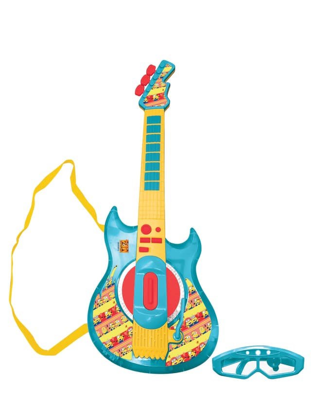 Lexibook Ich - Einfach unverbesserlich Elektronische Minions-Gitarre mit Mikrofon und Brille 🎸🎤💡