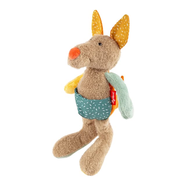🦘 SIGIKID 43231 Kuscheltier Känguru Patchwork Sweety, gelb für Mädchen und Jungen von 0 bis 8 Jahren 🌈