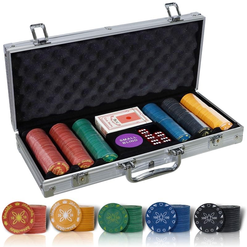 🃏🎲 CCLIFE Pokerset Profi 300 500 PCS Pokerspiel inkl. Pokerkoffer 🎰🃏