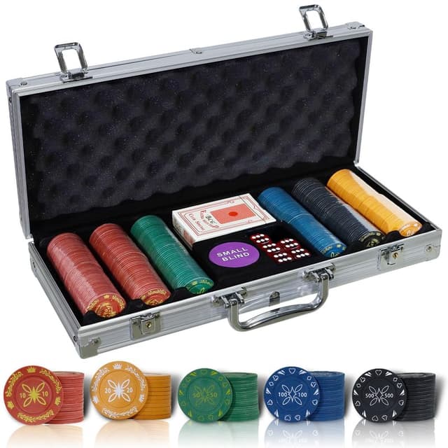 🃏🎲 CCLIFE Pokerset Profi 300 500 PCS Pokerspiel inkl. Pokerkoffer 🎰🃏