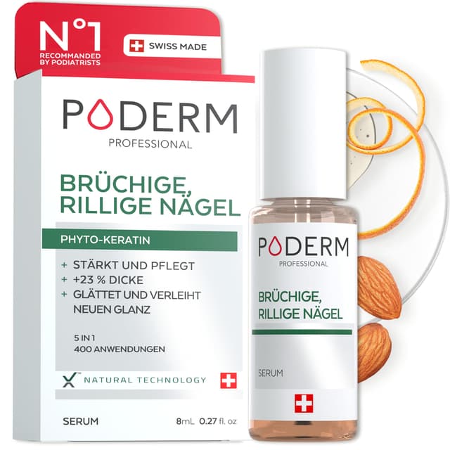 PODERM - BRÜCHIGE, GERILLTE UND STRAPAZIERTE NÄGEL 🌿🌟 | Rein pflanzliche Behandlung