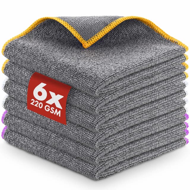 LICARGO Mikrofasertücher Mit 220GSM - Extrem Saugstark und Schonend Weich - 30x30cm Allround Microfasertuch Autopflege - Fusselfreies Poliertuch, Trockentuch Auto - 6 Stück