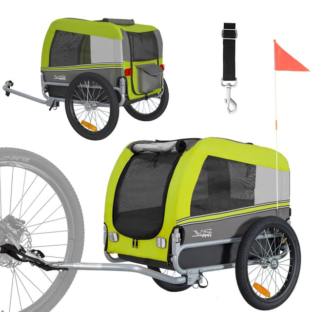 🐶🚴‍♂️ Tiggo VS Pets M Hundeanhänger Fahrradanhänger für Hunde Hundefahrradanhänger 80201 GRÜN - Angebot!
